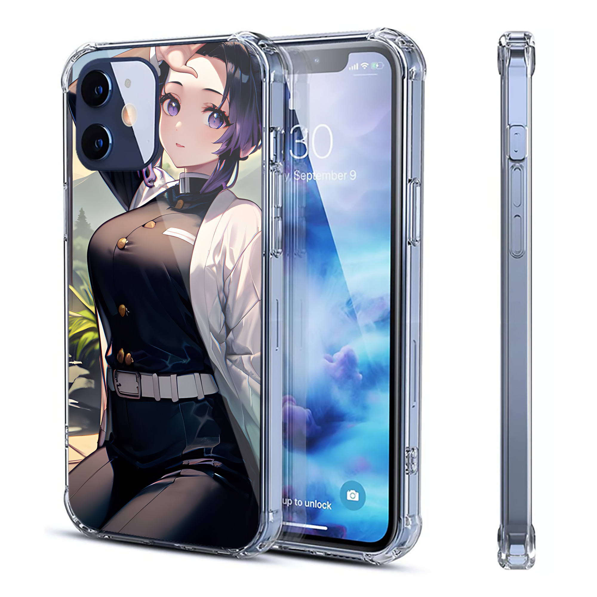 （画像用） 鬼滅の刃（きめつのやいば）蟲柱-胡蝶 しのぶ／こちょう しのぶ Kochou Shinobu 【iPhone 12シリーズ対応】透明スマホケース（クリアソフトケース）